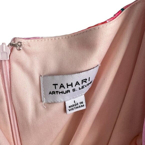 NEW (missing belt) Tahari Sleeveless Faux Wrapped Floral Dress Size L - Picture 3 of 6